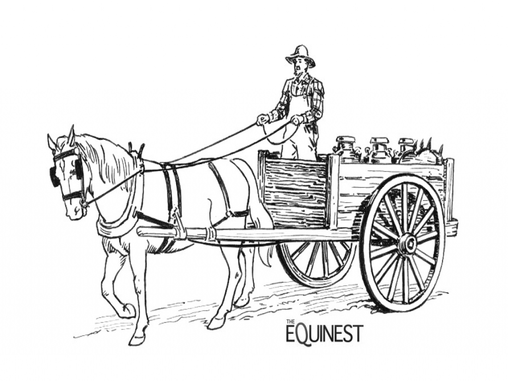 1024x768 Buggy Coloring Pages Horses At Work The Equinest