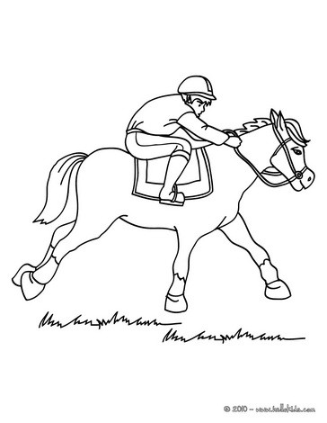 364x470 Horse Racing Coloring Pages
