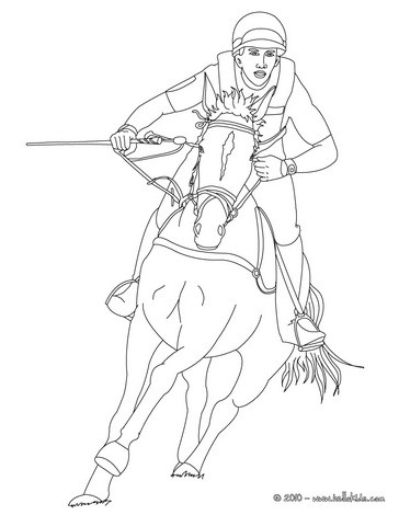 364x470 Jockey On A Galloping Horse Coloring Pages