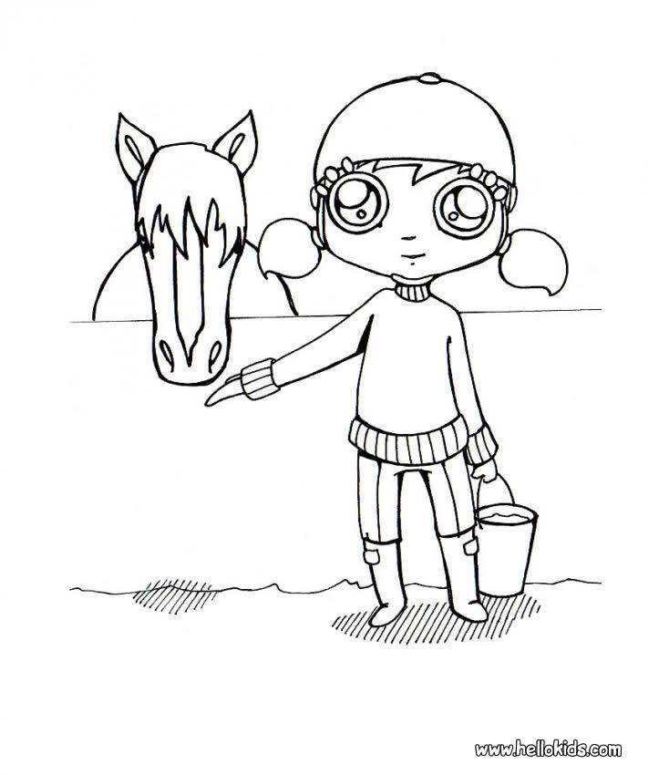 723x850 Horse Riding School Coloring Pages