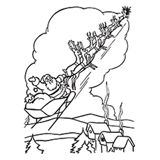 Horse And Sleigh Coloring Page