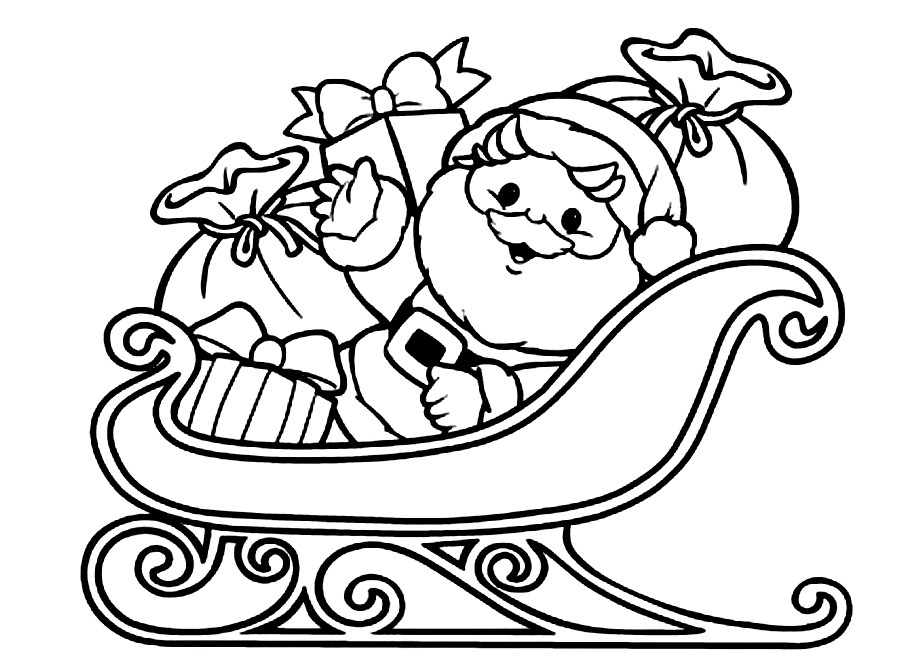 924x660 Santa And Sleigh Coloring Pages Printable