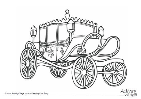 460x323 Horse And Carriage Coloring Pages Free Cinderella Carriage