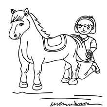 220x220 Girl And Horse Coloring Pages