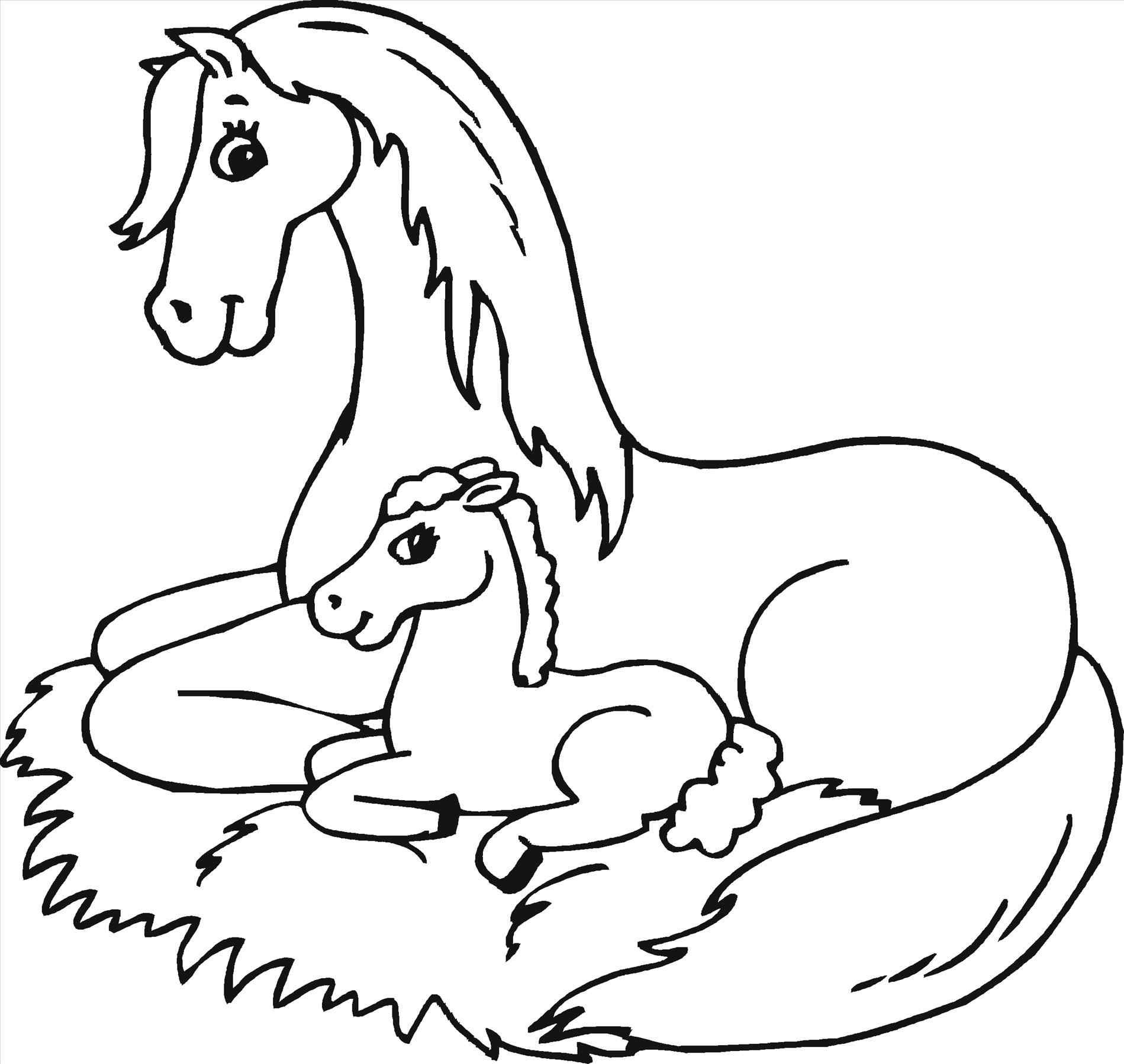 1899x1798 Mom And Baby Horse Coloring Pages Online Printable Inside 10