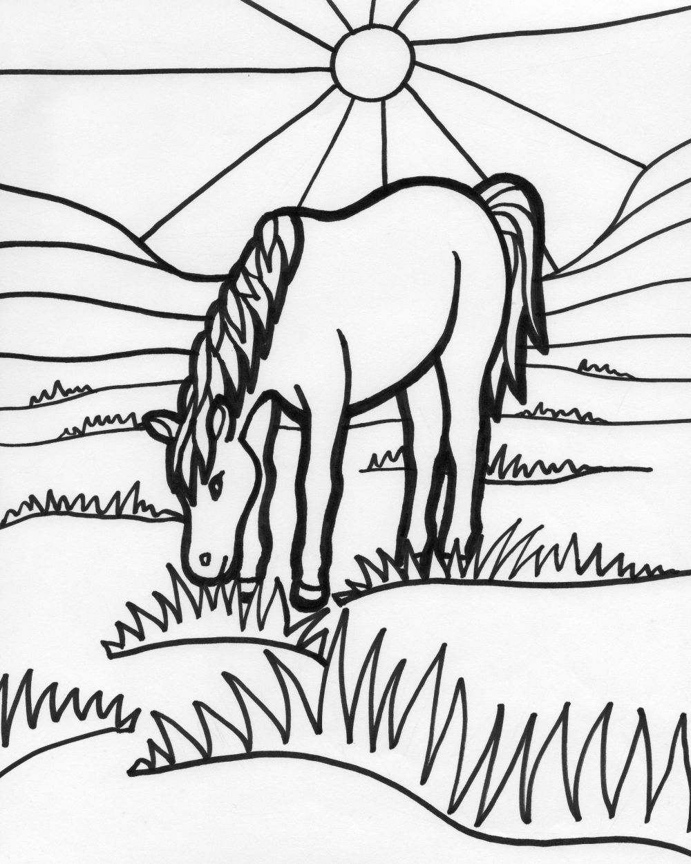 1000x1250 Horse Coloring Page Just Horse N Around New Coloring