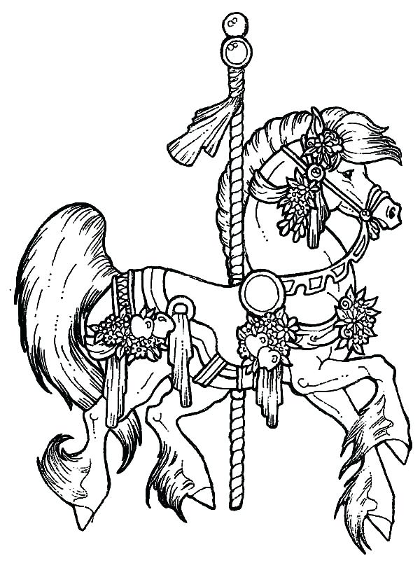 600x801 Carousel Coloring Page Coloring Pages Horses Galloping Horse