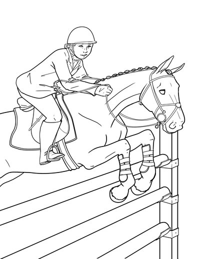 Horse Jumping Coloring Pages