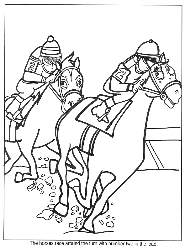 590x794 Racing Horse Coloring Page
