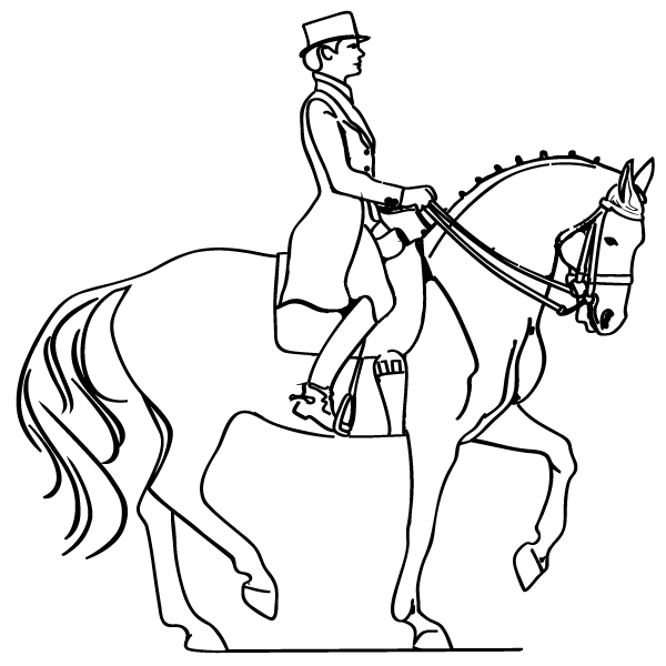 600x600 Horse And Rider Coloring Page