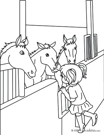 364x470 Coloring Page Horse Horse Riding School Horses In Stable Coloring