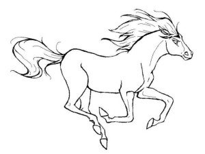 300x226 Horse Coloring Pages Running Horse Animal Coloring Page. Cowboy