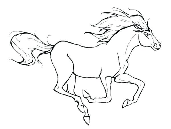 600x452 Running Coloring Pages Running Horse Animal Coloring Page Person