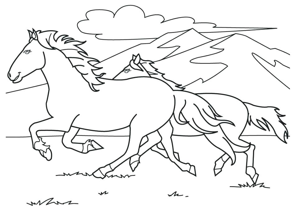 945x709 Free Coloring Pages Of Horses Running Arabian Horse Coloring Page