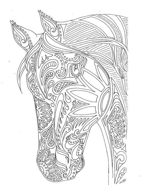 Horse Zentangle Coloring Pages