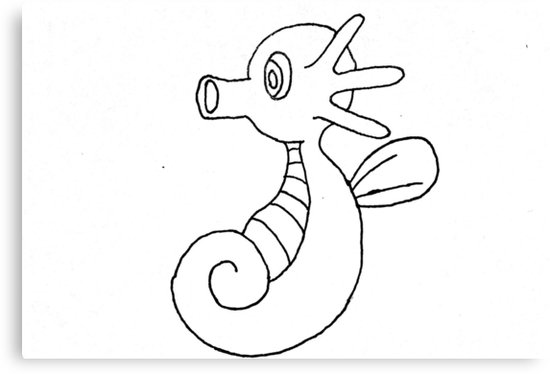 550x374 Horsea Coloring Page Canvas Prints By Obgbrony Redbubble