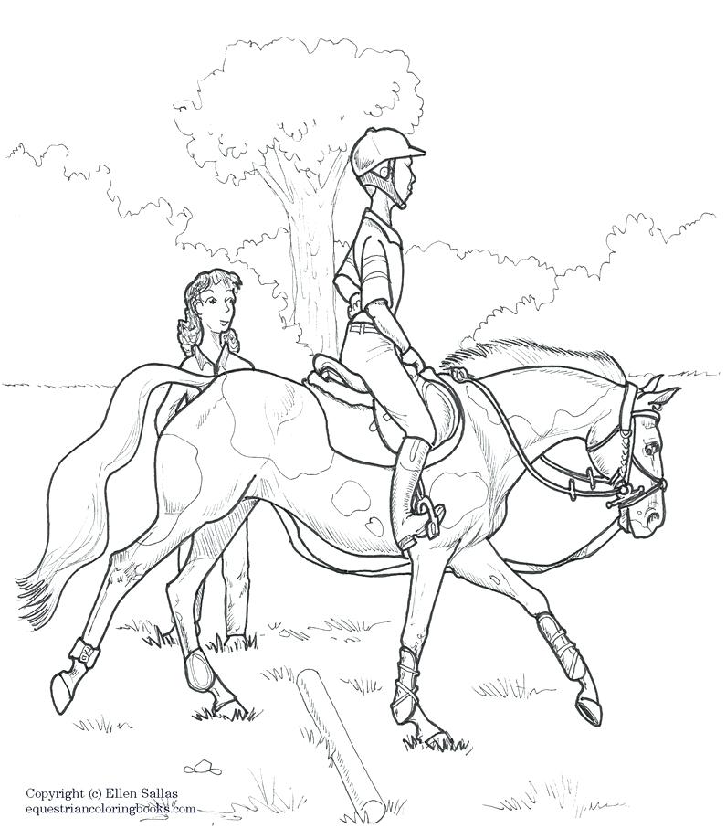 795x918 Horse Riding Coloring Pages