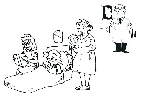 Hospital Building Coloring Pages