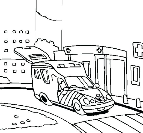 600x558 Hospital Coloring Pages Ambulance Coloring Page An Ambulance