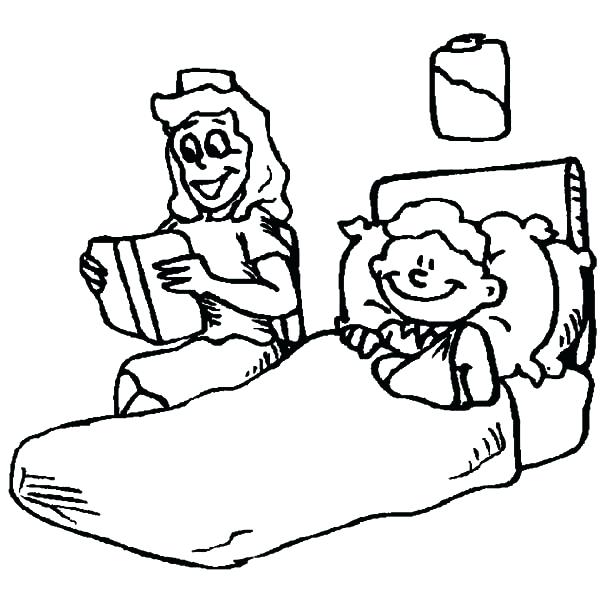 600x600 Hospital Coloring Pages Health Boy In Hospital Bed In Order