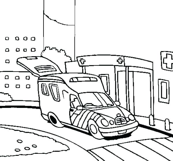 600x558 Hospital Coloring Pages Paramedic Coloring Pages Ambulance