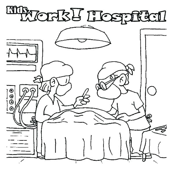 600x595 Hospital Coloring Pages Ambulance Coloring Pages Hospital Coloring