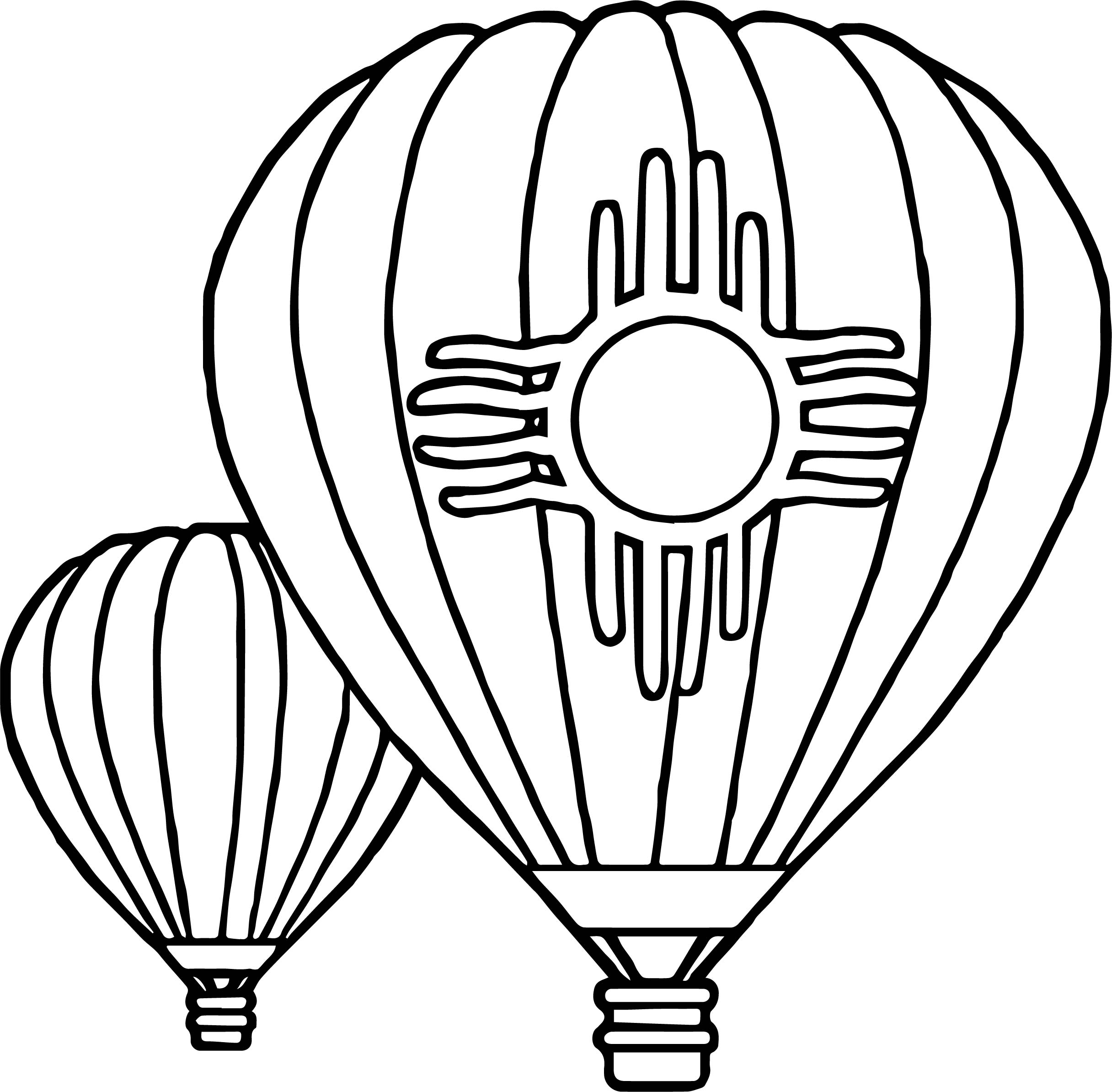 Hot Air Balloon Coloring Page