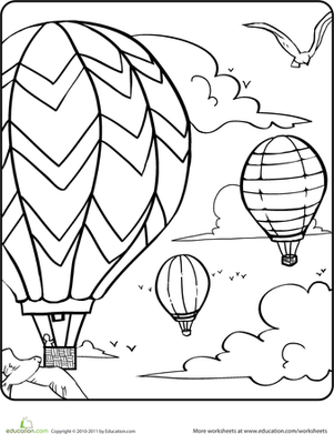301x391 Hot Air Balloons In The Sky Worksheet