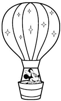 209x347 Hot Air Balloon Coloring Pages To Print Mickey Mouse Drawing