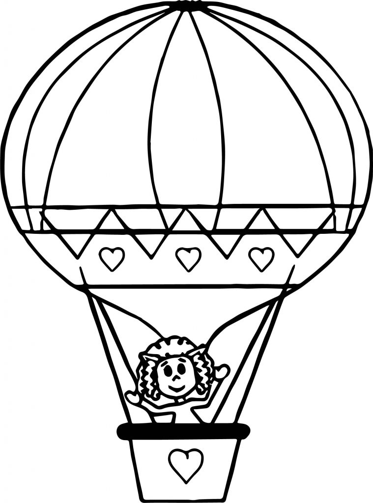 759x1024 Hot Air Balloon Black And White Coloring Page Free Printable Pages