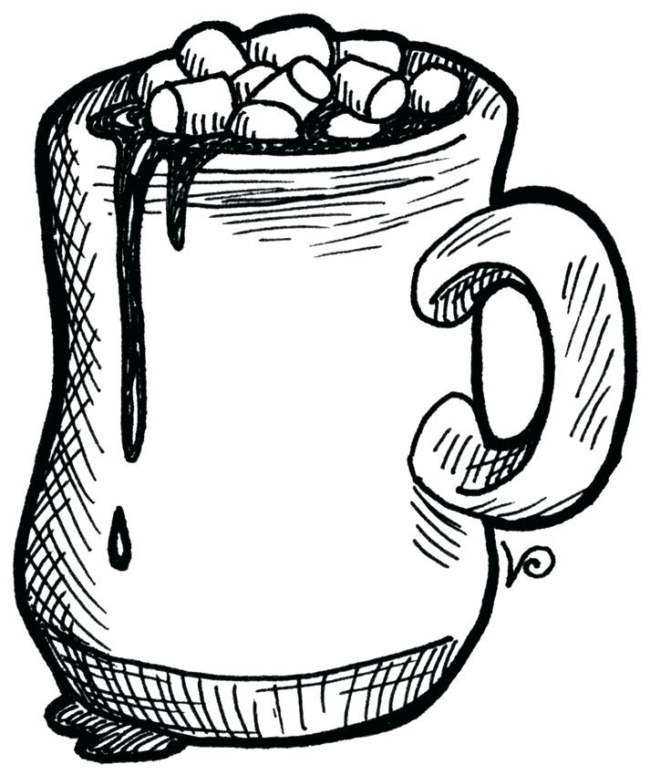 713x850 Hot Chocolate Coloring Page Hot Chocolate With Marshmallows Hot