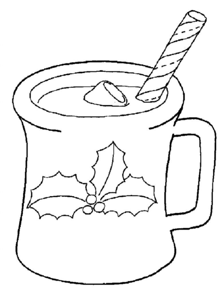 775x1024 Hot Chocolate Coloring Sheet Coloring Pages Of Santa Enjoying