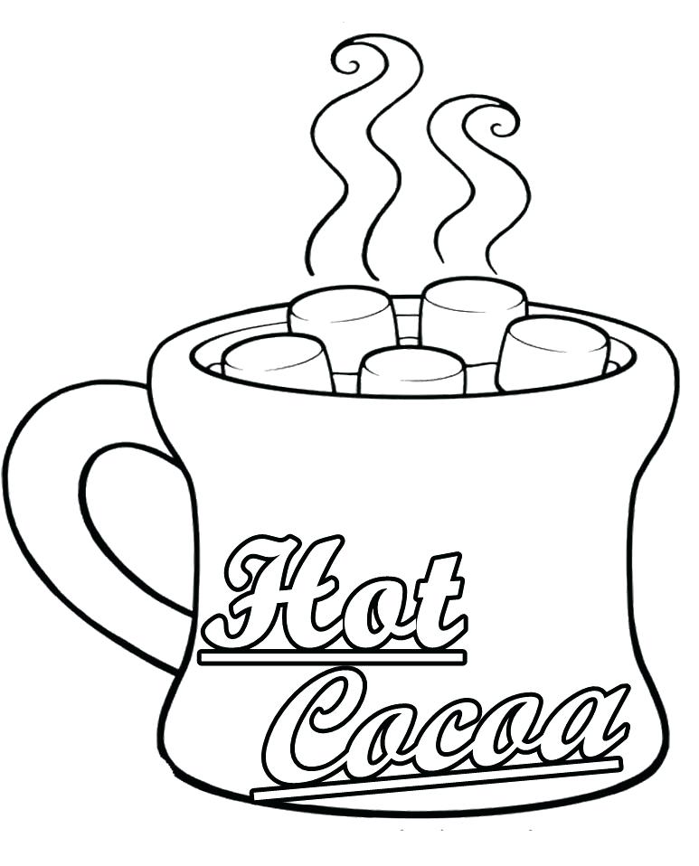 773x958 Coloring Hot Chocolate Coloring Page Winter Theme Pages