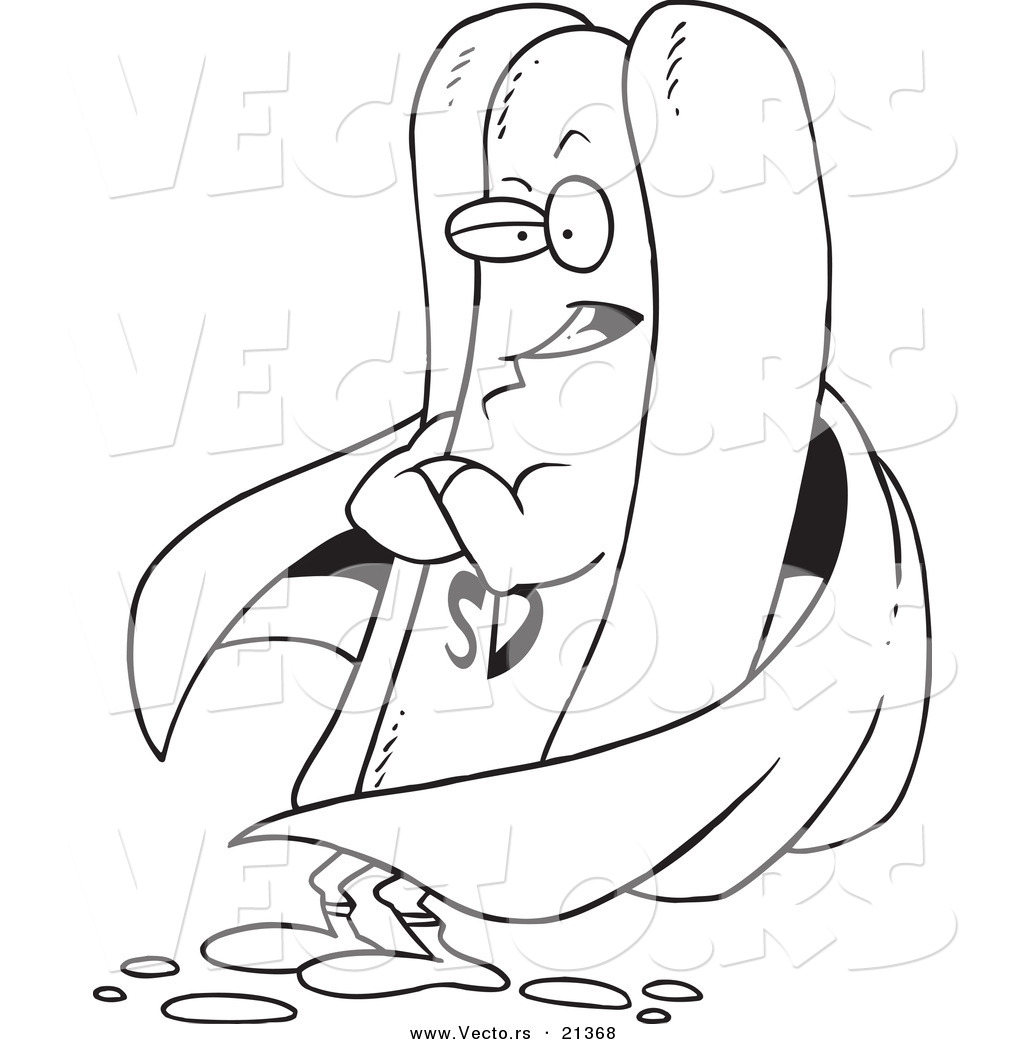 1024x1044 Hot Dog Coloring Page Vector Of A Cartoon Super Outlined By