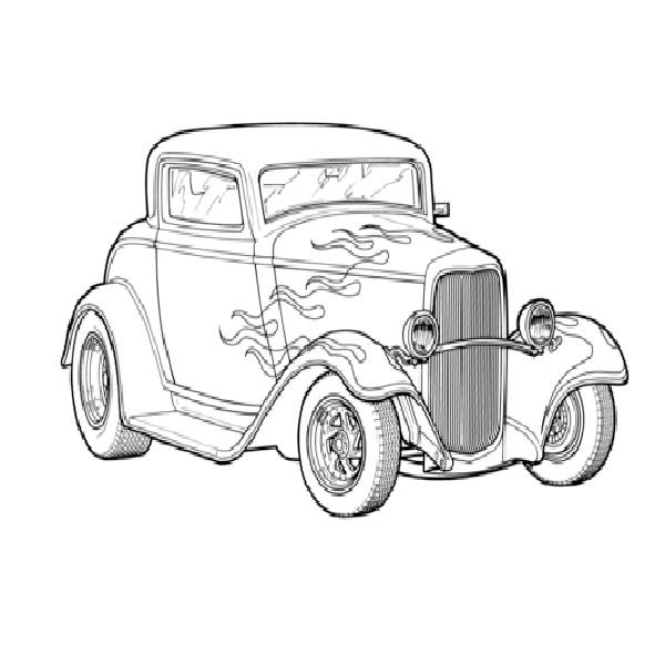 600x600 Hot Rod Coloring Pages For You