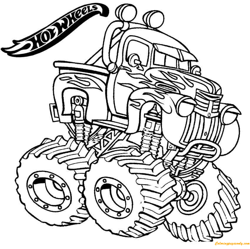 850x846 Monster Truck Hot Wheels Coloring Page You Can Print This Nice