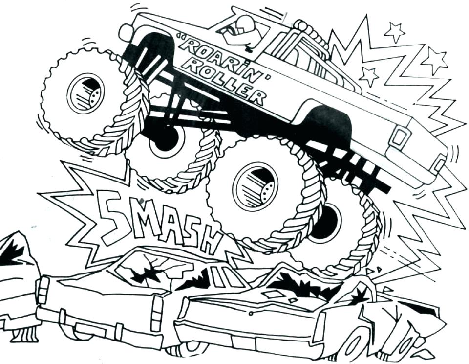 960x744 Monster Truck Coloring Page