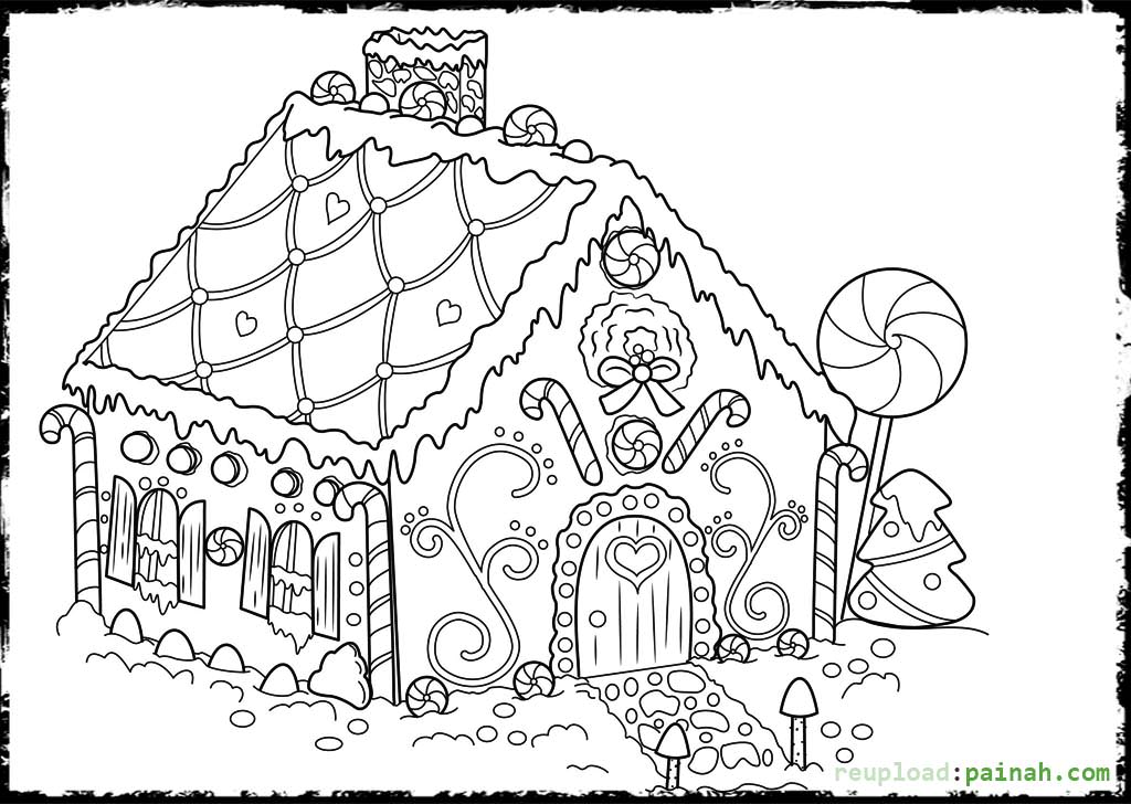 1024x728 Gingerbread House Coloring Pages