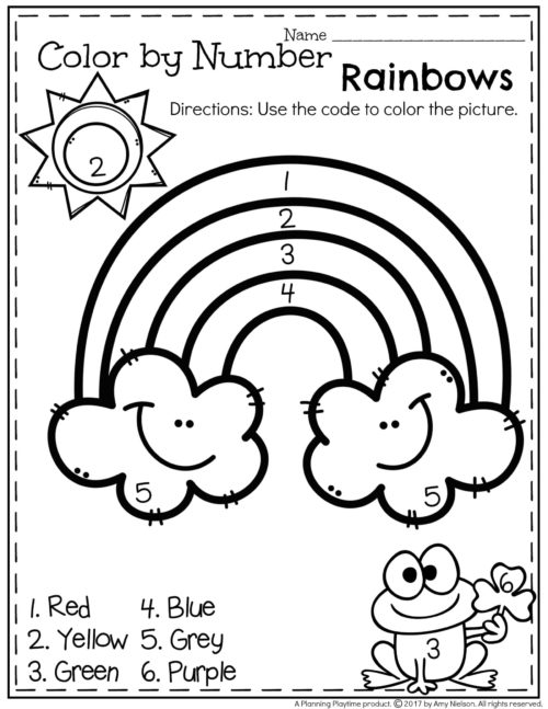 500x647 Color By Number Preschool Worksheets March Preschool Worksheets
