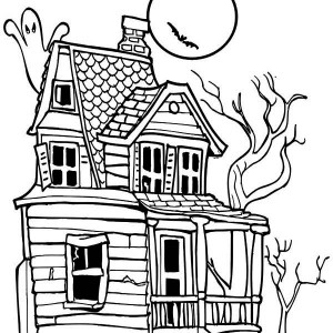 300x300 Fashionable Inspiration Haunted House Coloring Pages 2 To Print