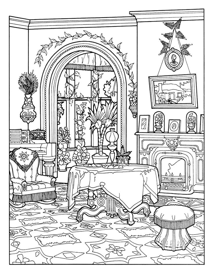 House Interior Coloring Pages