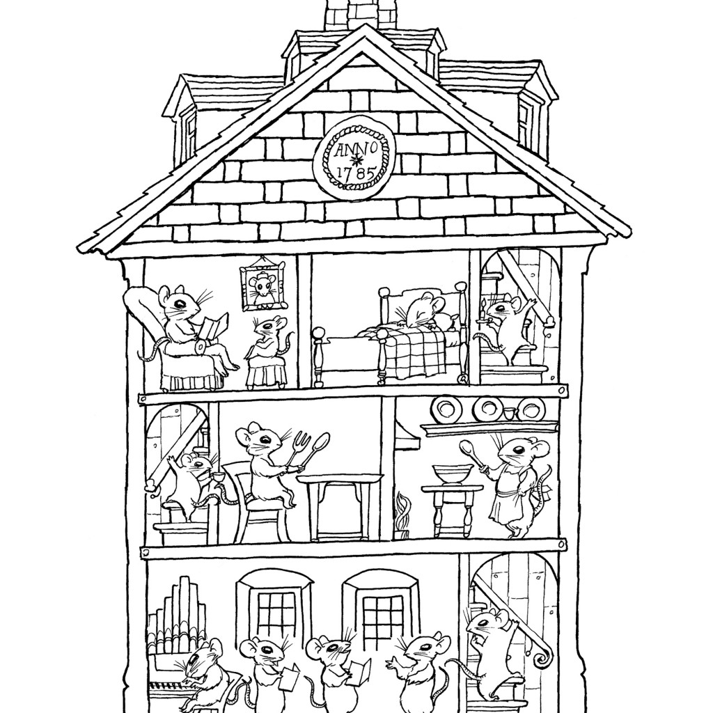 1024x1024 Rooms Of The House Coloring Page