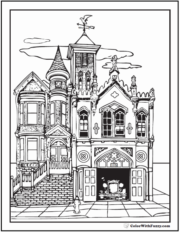 590x762 42 Adult Coloring Pages Customize Printable Pdfs House Interior