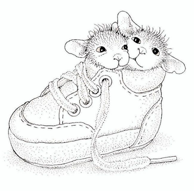 650x642 2 Mice In A Baby Shoe .so Cute Adult Coloring Pages