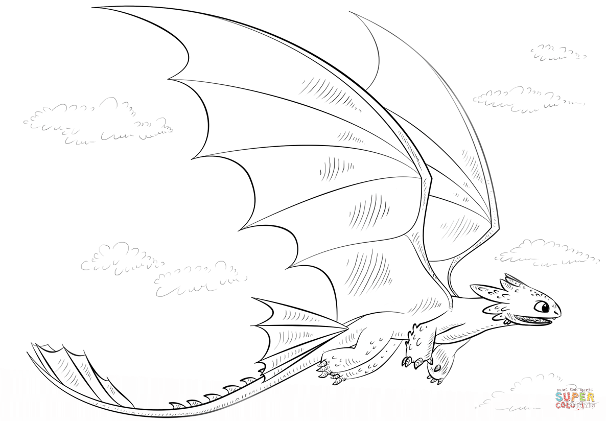 1186x824 Toothless Dragon Coloring Page Free Printable Pages