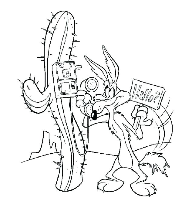 600x685 Coyote Coloring Page