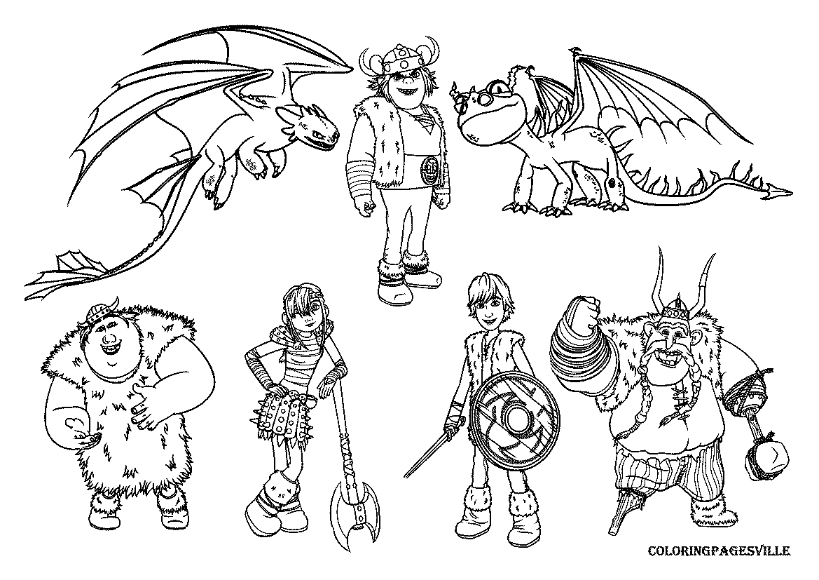 1169x827 22 Awesome How To Train Your Dragon Coloring Pages Logo