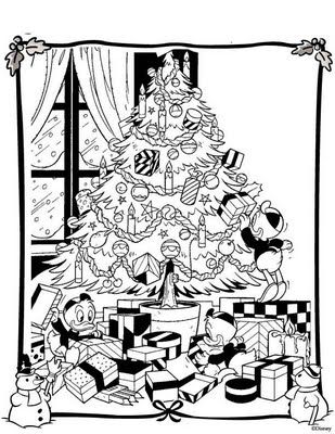 309x400 Huey Dewey And Louie Christmas Tree Coloring Page Christmas