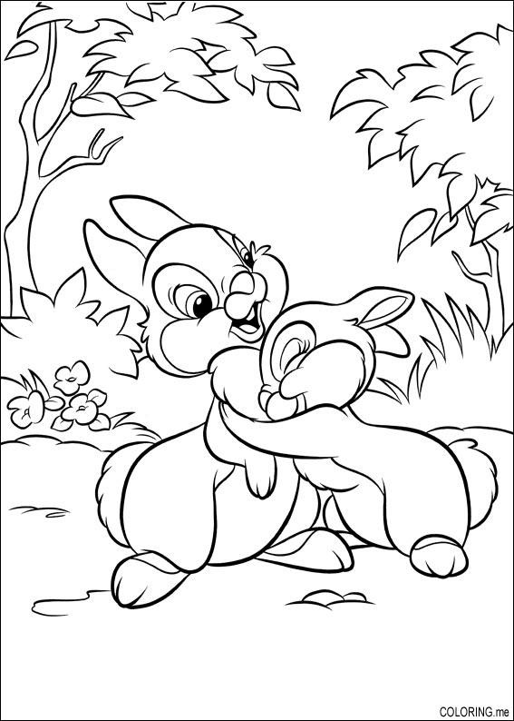 567x794 Coloring Page Bunnies Hug