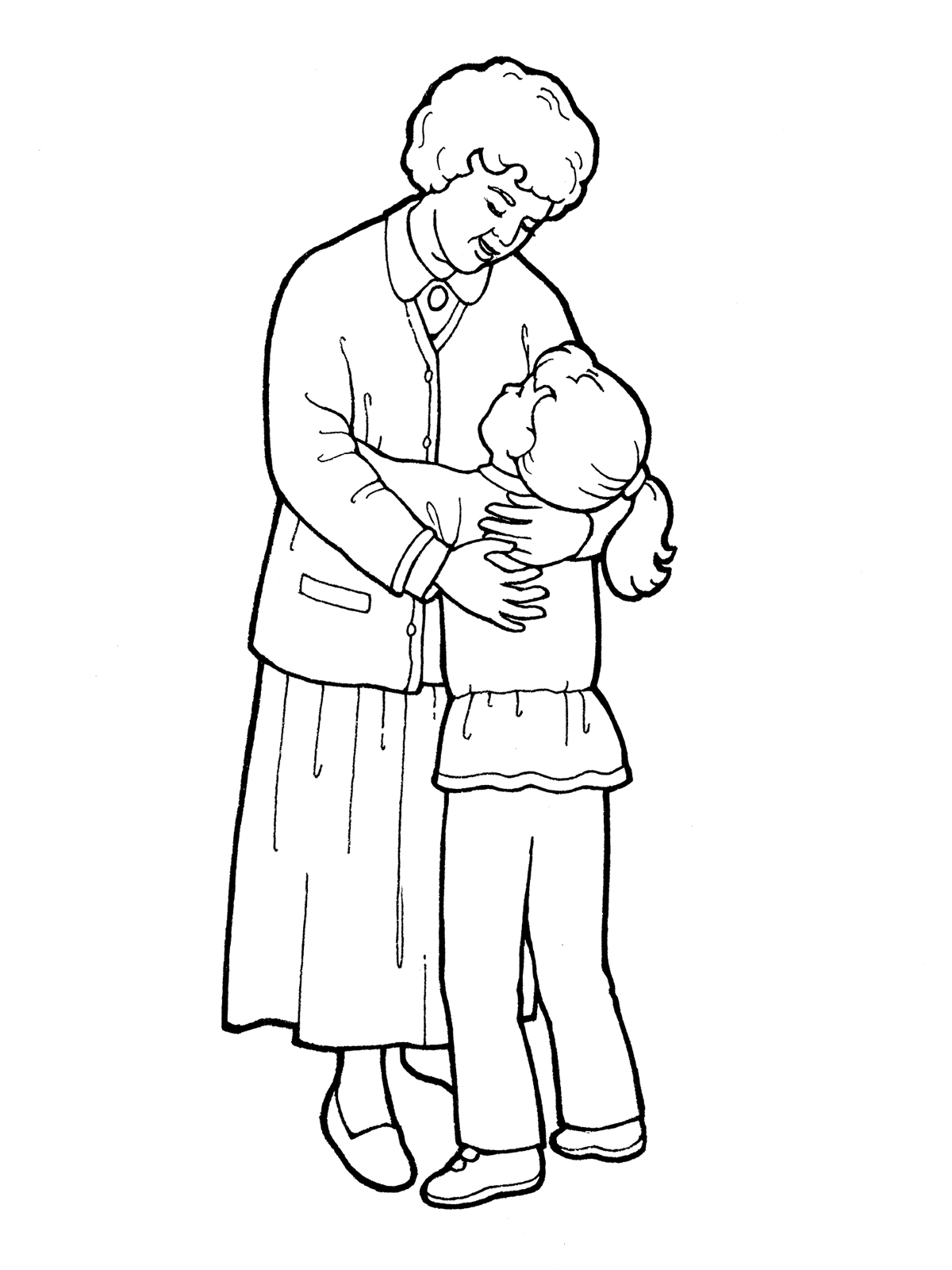 1200x1600 Hug A Child Coloring Page
